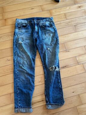 Ralph Lauren Distressed Blue Relaxed Jeans